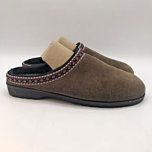 Original Rugged Outback Mules Women's 8.5 Brown Suede Leather Clog Comfort Shoe